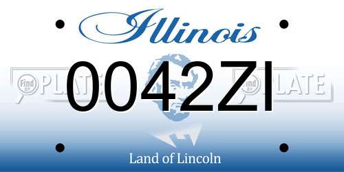 0042ZI Illinois License Plate