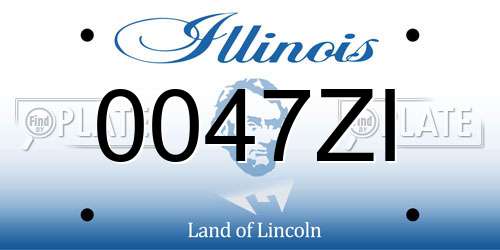 0047ZI Illinois License Plate