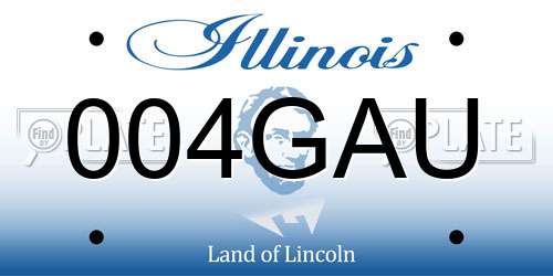 004GAU Illinois License Plate