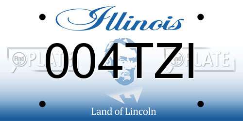 004TZI Illinois License Plate