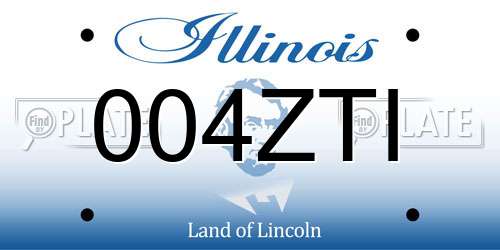 004ZTI Illinois License Plate