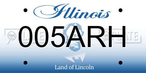 005ARH Illinois License Plate
