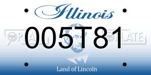 005T81 Illinois License Plate