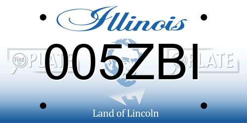 005ZBI Illinois License Plate
