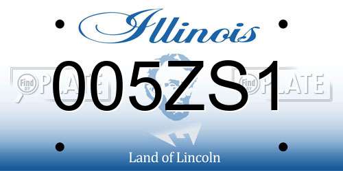 005ZS1 Illinois License Plate