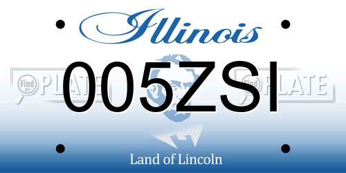 005ZSI Illinois License Plate