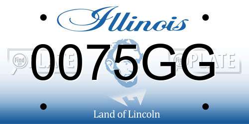 0075GG Illinois License Plate