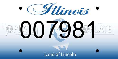 007981 Illinois License Plate