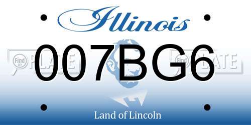007BG6 Illinois License Plate