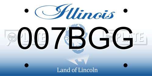 007BGG Illinois License Plate