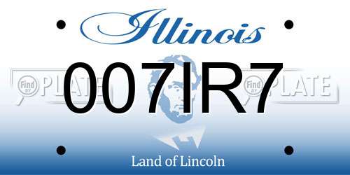 007IR7 Illinois License Plate
