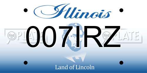 007IRZ Illinois License Plate