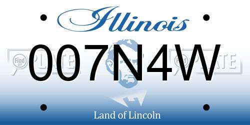 007N4W Illinois License Plate