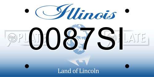 0087SI Illinois License Plate