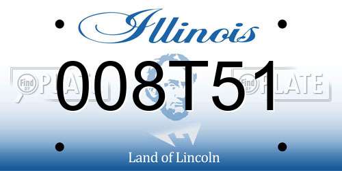 008T51 Illinois License Plate