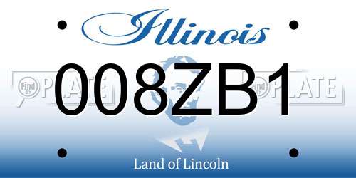 008ZB1 Illinois License Plate