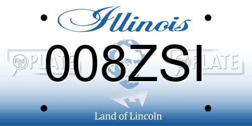 008ZSI Illinois License Plate