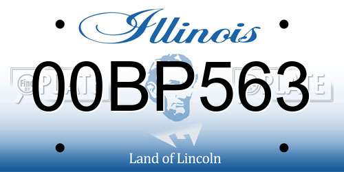 00BP563 Illinois License Plate