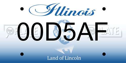 00D5AF Illinois License Plate
