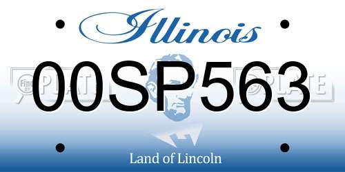 00SP563 Illinois License Plate