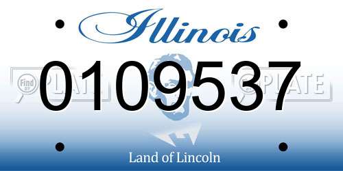 0109537 Illinois License Plate