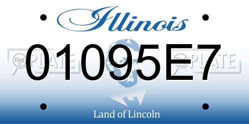 01095E7 Illinois License Plate
