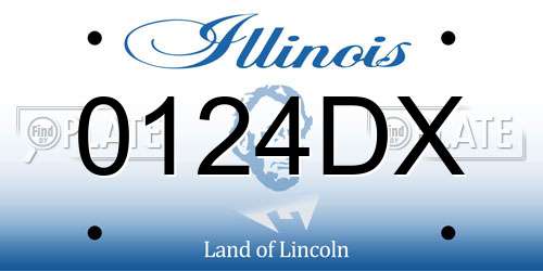 0124DX Illinois License Plate