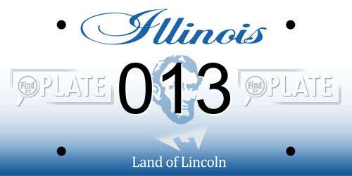 013 Illinois License Plate