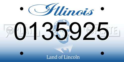 0135925 Illinois License Plate