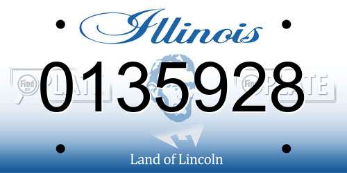 0135928 Illinois License Plate
