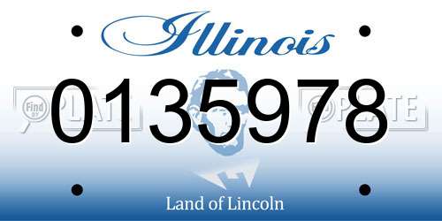 0135978 Illinois License Plate