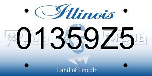 01359Z5 Illinois License Plate