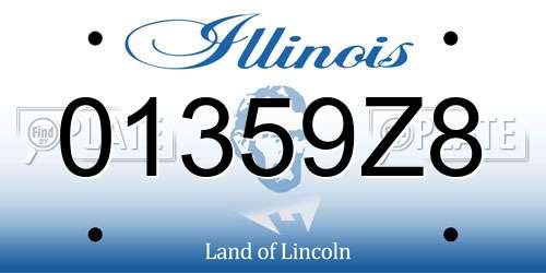 01359Z8 Illinois License Plate