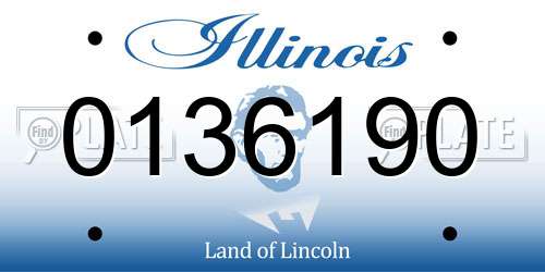 0136190 Illinois License Plate