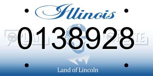 0138928 Illinois License Plate