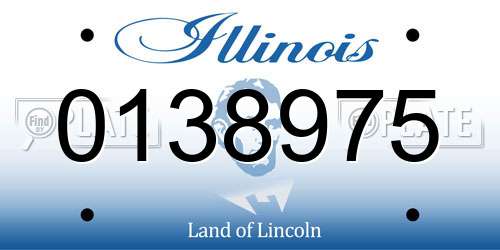 0138975 Illinois License Plate