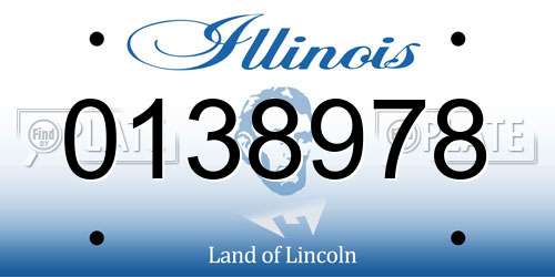 0138978 Illinois License Plate
