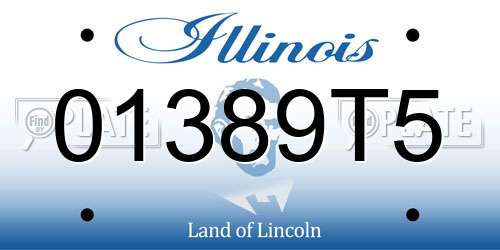 01389T5 Illinois License Plate