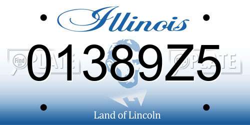 01389Z5 Illinois License Plate