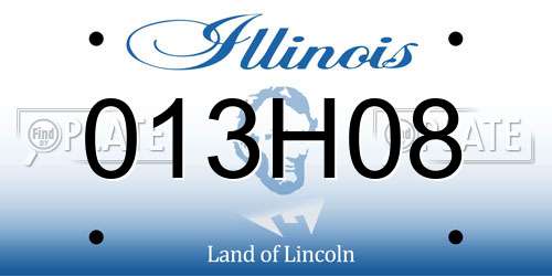 013H08 Illinois License Plate