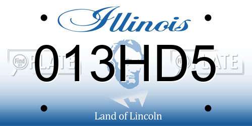 013HD5 Illinois License Plate