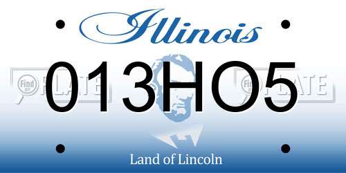013HO5 Illinois License Plate