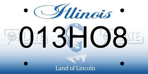 013HO8 Illinois License Plate