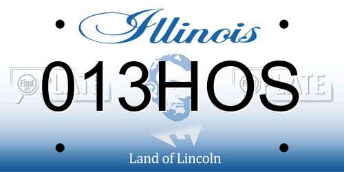 013HOS Illinois License Plate