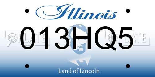 013HQ5 Illinois License Plate