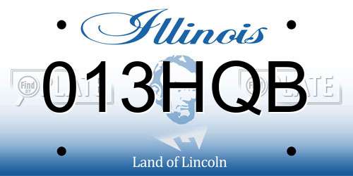 013HQB Illinois License Plate