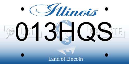 013HQS Illinois License Plate