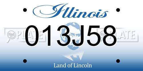 013J58 Illinois License Plate