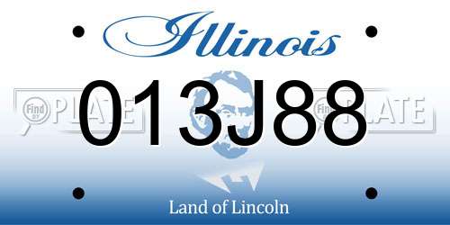 013J88 Illinois License Plate