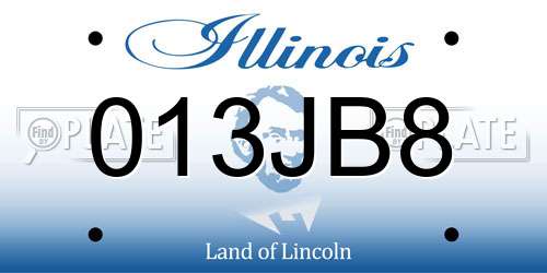 013JB8 Illinois License Plate